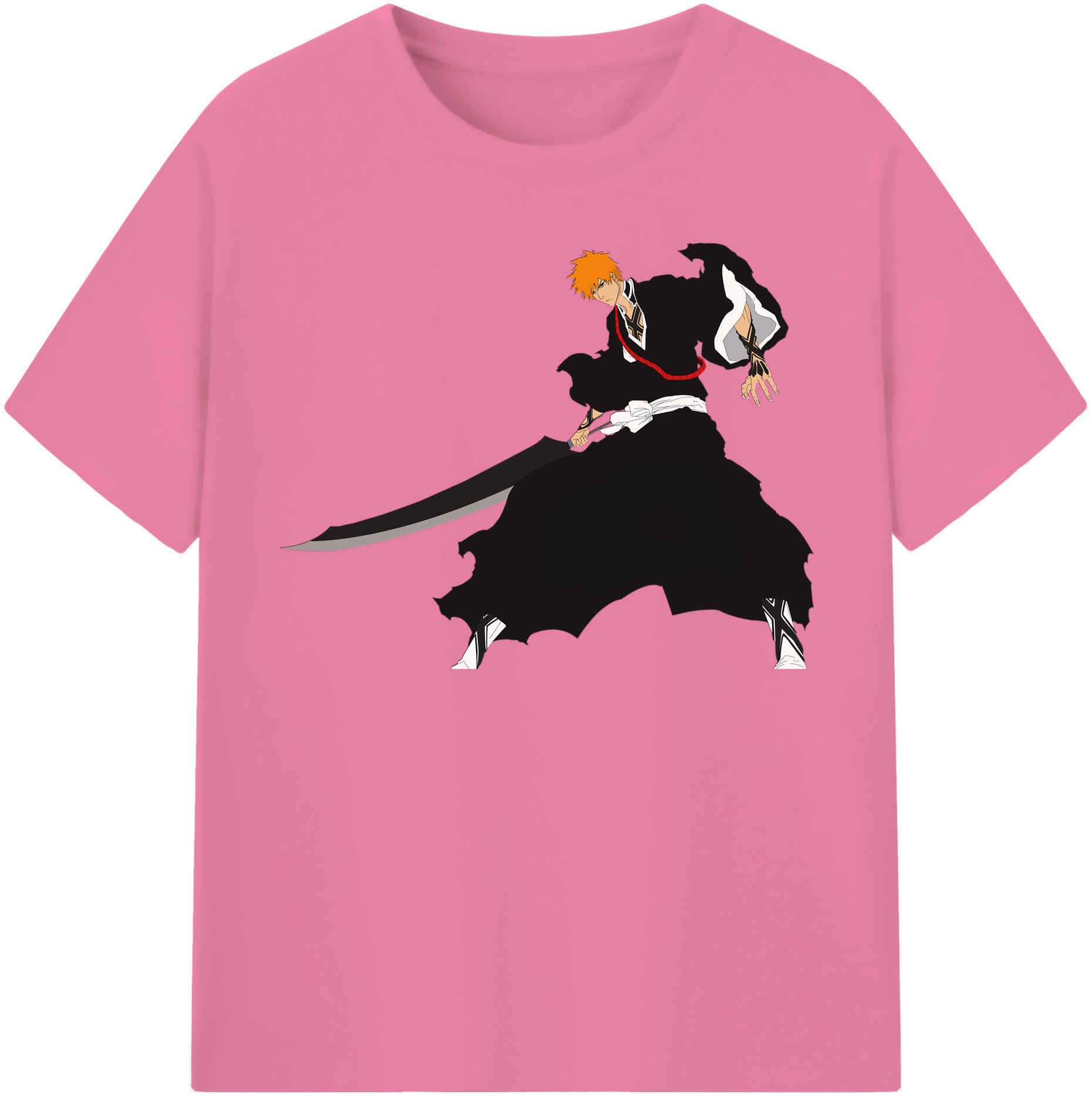 （画像用） ブリーチ 黒崎一護（くろさき いちご）BLEACH Kurosaki Ichigo 綿100％半袖Tシャツ（フロントプリント）